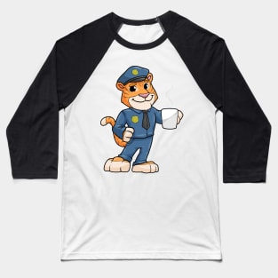 Tiger as a police officer with hat and a drink Baseball T-Shirt